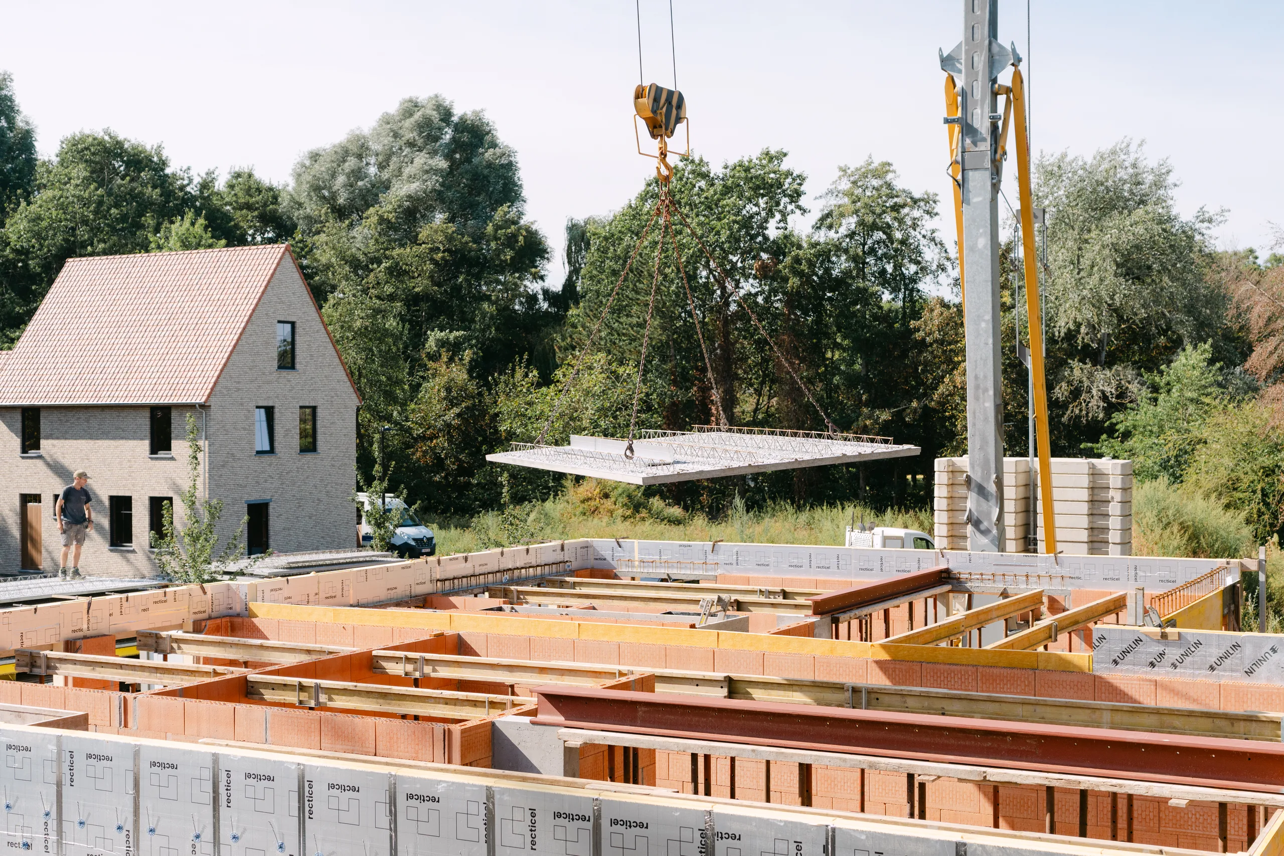 De werf tijdens de ruwbouw